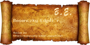 Besenczky Edgár névjegykártya